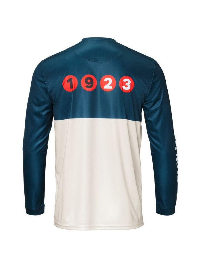 Maglia a maniche lunghe Rallye blu/bianco